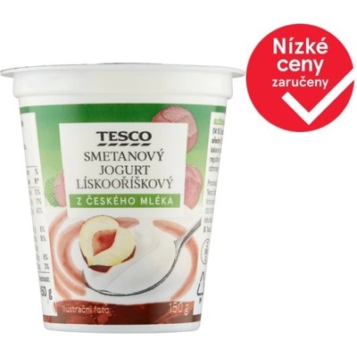 Tesco Smetanový jogurt s lískovými ořechy 150 g