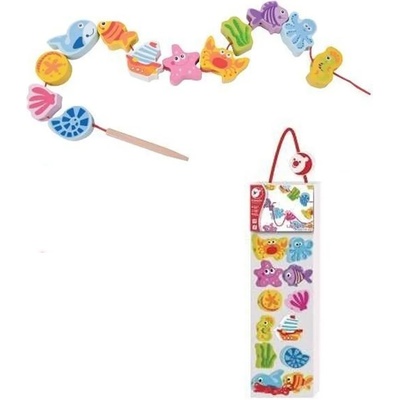 Classic World Дървена играчка за нанизване с Морски обитатели (3636)