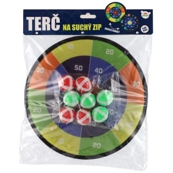 Teddies Terč na suchý zip oboustranný 27cm + míčky 8ks v sáčku