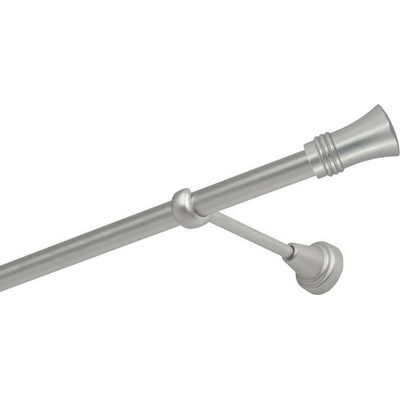 OK-GarnýžeCZ Garnýž kovová jednořadá 16mm Capri satina 130 cm do stěny / na tunýlek - bez kroužků – Zboží Mobilmania