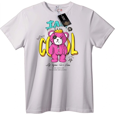 NOONEBRAND Тениска 'АЗ СЪМ ГОТИН' с розов мечок - 3XL, White