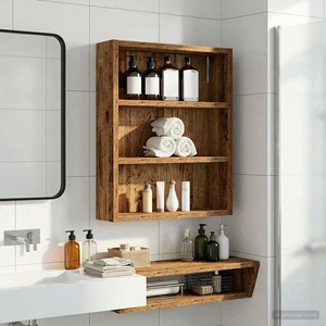 vidaXL Банен стенен шкаф Старо дърво 40 x 10 x 50 см (889349)