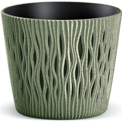 Prosperplast Kvetináč SANDY ROUND ECO WOOD zelený 26,2 cm