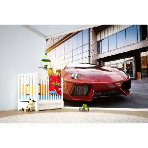 DIMEX ART Самозалепваща се флизелинова фототапета червена бърза кола 375 x 250 см