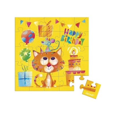 Janod Blahoželanie k narodeninám s puzzle Mačka, vek: 3+
