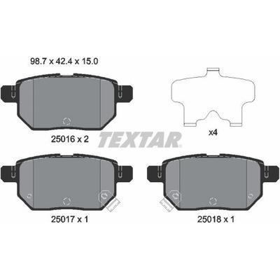 Sada brzdových platničiek kotúčovej brzdy TEXTAR 2501601