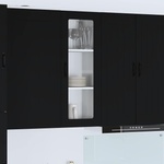 vidaXL Стенен стъклен шкаф LUCCA Черно 40 x 31 x 100 см (885096)