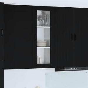 vidaXL Стенен стъклен шкаф LUCCA Черно 40 x 31 x 100 см (885096)