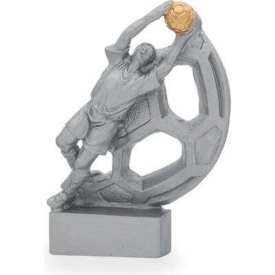 Luxusní fotbalová trofej výška 18,5 cm stříbrná/zlatá
