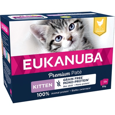 Eukanuba Kitten bez obilnín kuracie 12 x 85 g
