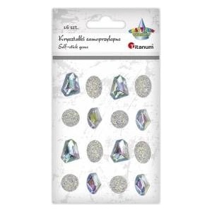 TITANUM Self-adhesive crystals silver pebbles mix 16pcs