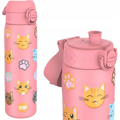 ion8 Láhev na pití nepropustná kočky růžová 500 ml
