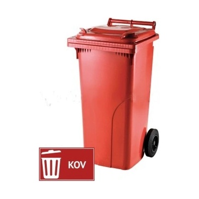 Meva plasová popolnica s vekom 120 l červená MV-0004-6