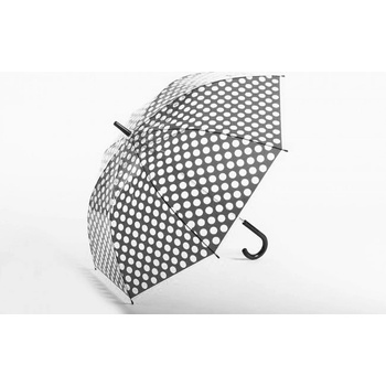 Youzont ART 018 Transparentný dáždnik bodkovaný poloautomatický biela