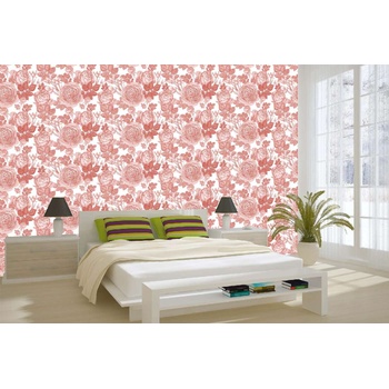 DIMEX ART s. r. o Самозалепваща се флизелинова фототапета винтидж векторни цветя 375 x 250 см