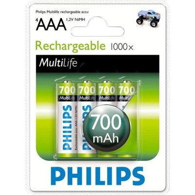 Philips Rechargeable батерия AAA 700 mA 4 броя (R03B4A70/10)