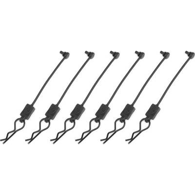 Team corally Щипки за купе с ластици Team Corally - Body Clip Retainer w/ Body clip - Black - 6 pcs C-00180-614 (C-00180-614)