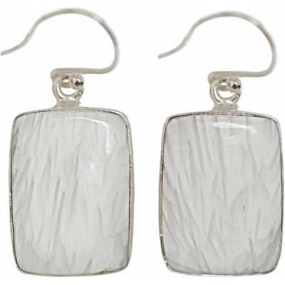Nefertitis Skolecit bílý náušnice stříbro Ag 925 E114 NF659341,9 cm, 6,8 g