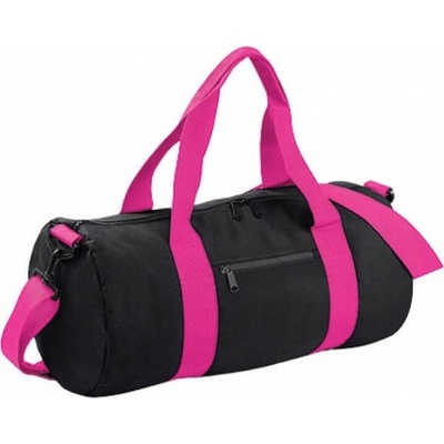 BagBase sportovní oválná přes rameno 20 l černá růžová fuchsiová 50 x 25 x 25 cm BG140