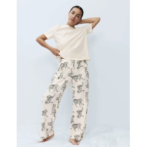Marks & Spencer Пижамна сет от чист памук с печат Marks & Spencer кремава Marks & Spencer | Bezhov | ЖЕНИ | XL