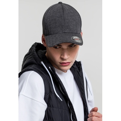 Urban Classics Шапка с козирка в черно и сиво Heringbone Melange FlexfitUB-6277HM-00658 - Черен, размер S/M