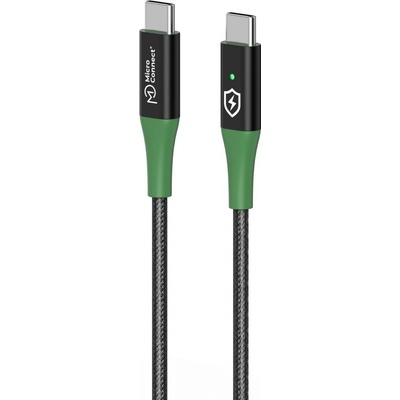 MicroConnect USB-C-C-01 Smart Charge USB-C to USB-C 1m černý/zelený