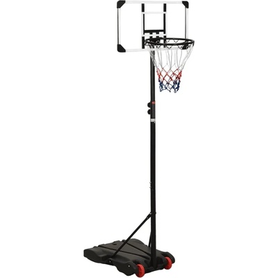 vidaXL Баскетболна стойка, прозрачна, 216-250 см, поликарбонат (93657)