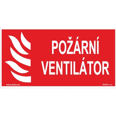 DUKO POŽÁRNÍ VENTILÁTOR Formát: 300 x 150 mm, Materiál: samolepící vinylová fólie