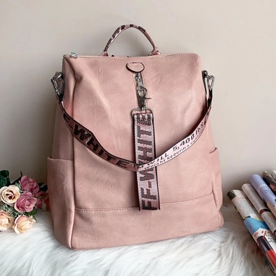 Розова Кожена Чанта Раница - Модел 311