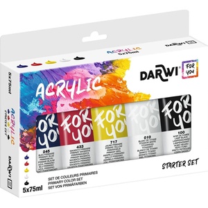 Darwi Acrylic Paint Комплект акрилни бои 5 x 75 ml 5 бр (DF5150005K01C)