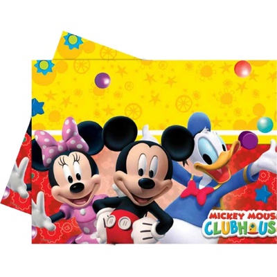 PROCOS Mickey Mouse ubrus žlutý s červeným okrajem 120cmx180cm