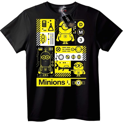 NOONEBRAND Тениска Миньони Технологичен Дизайн - 7XL, Black