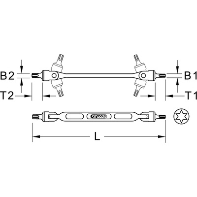 KS Tools dvojitá otočná hlava kľúča 517.0317