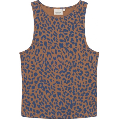 DEDICATED Дамски топ DEDICATED Women's Rib Top Valdermarsvik Top - Leopard Light Brown - размер XL (116-9659-0915)