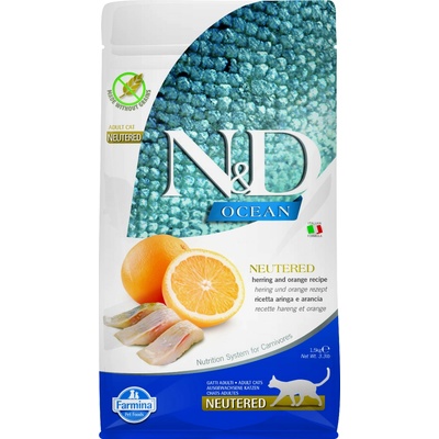N&D OCEAN CAT NEUTERED Adult Herring & Orange 1,5 kg