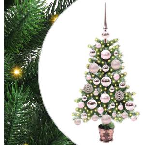 vidaXL Коледно дърво с 150 LED светодиода с поставка Зелен 65 cm ПЕ (3396293)