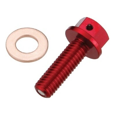 ACCEL vypouštěcí zátka oleje HONDA CRF 250 R/X '04-'15 (s magnetem) barva červená (MDP-00RD)