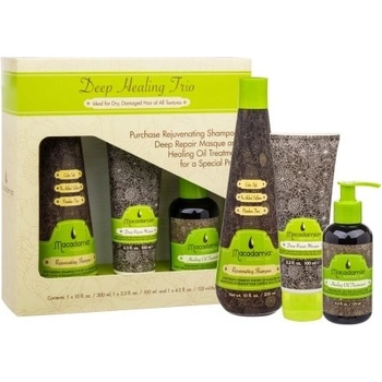 Macadamia Deep Healing Trio šampon Rejuvenating 300 ml + maska na vlasy Deep Repair Masque 100 ml + olej na vlasy Healing Oil Treatment 125 ml dárková sada