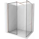 Mexen Kioto стъклена преграда за душ Walk-in 140 x 80 cm, черна рамка, матирана мед - 800-140-202-65-70-080 (800-140-202-65-70-080)