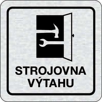 Nalepovací cedulka na dveře - Strojovna výtahu