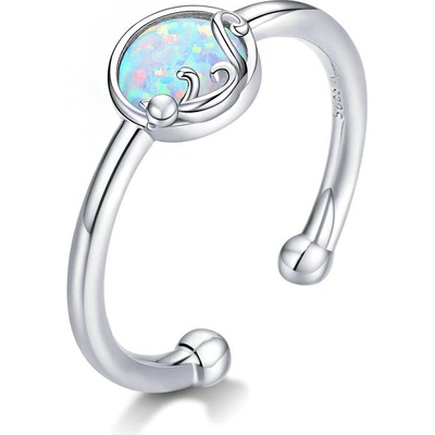 P&J Jewellery Stříbrný prsten Kočička s opálem SRUNI30