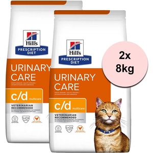 HILL'S Hill s Prescription Diet c/d Multicare Грижа за пикочната система за котки 2 x 8 кг