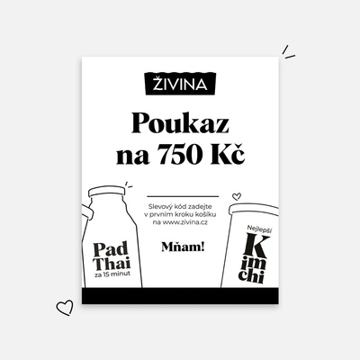 Online dárkový poukaz Živina 750 Kč
