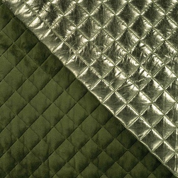 Prošev khaki, kovový lesk, š.140