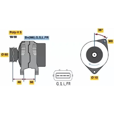 BOSCH Alternátor BO 0986042301