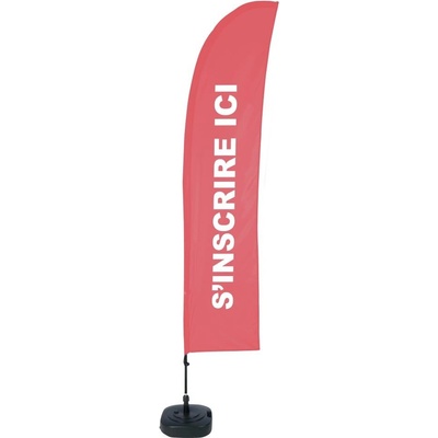 Jansen Display Beach Flag Budget Wind Complete Set Sign In Grey French ECO, 1010 x 4305 mm