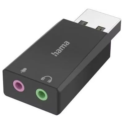 Hama Външна звукова карта USB-А, 2 x 3.5 mm аудио жак, стерео (HAMA-200323)