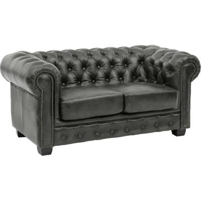 SOB Nábytek Chesterfield 2místná zelená pravá kůže F0A00000881W