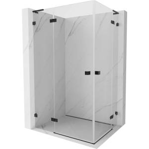 Mexen Lunar L Duo душ кабина с падаща врата, лява 90 x 70 см, прозрачна, черна - 834L-090L-070P-70-00 (834L-090L-070P-70-00)