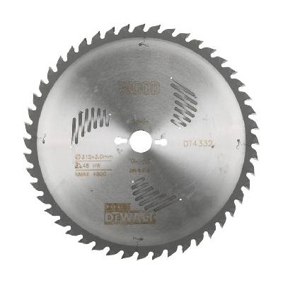 Циркулярен диск за рязане на дърво напречно надлъжно с HM пластини DeWALT Extreme - ф315 mm, 48 z, 30 mm, 3 mm (DT4332-QZ)
